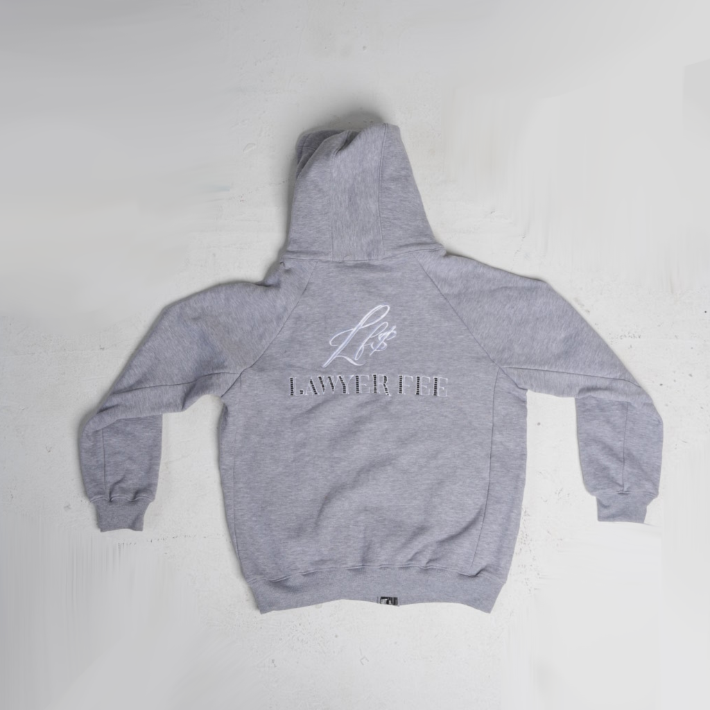 OG Lawyer Fee Gray Zip-up Hoodie