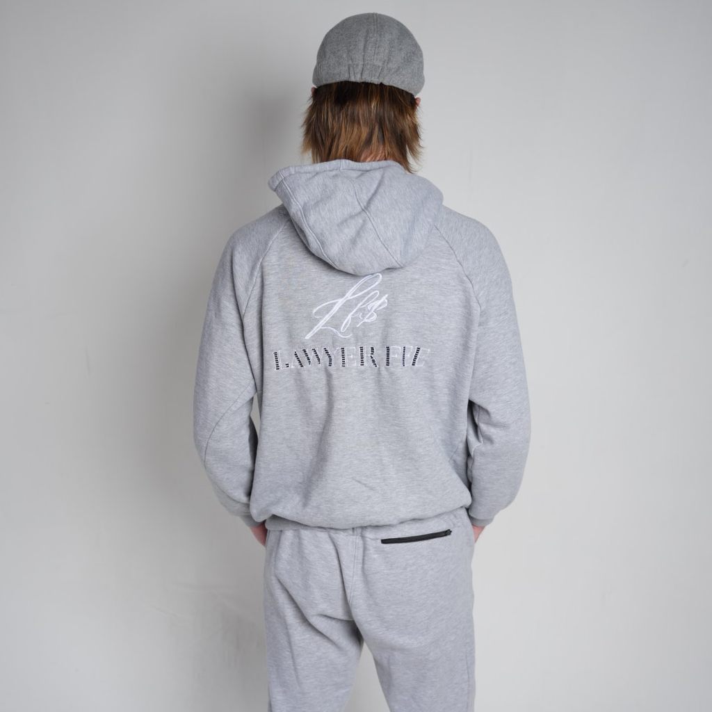 OG Lawyer Fee Gray Zip-up Hoodie