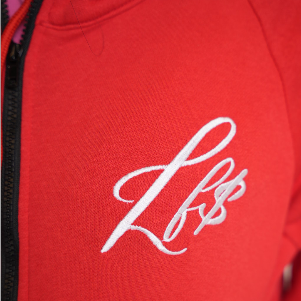 OG Lawyer Fee Red Zip-Up Hoodie