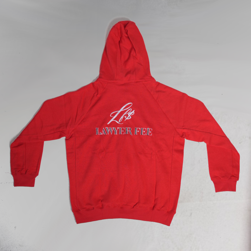 OG Lawyer Fee Red Zip-Up Hoodie