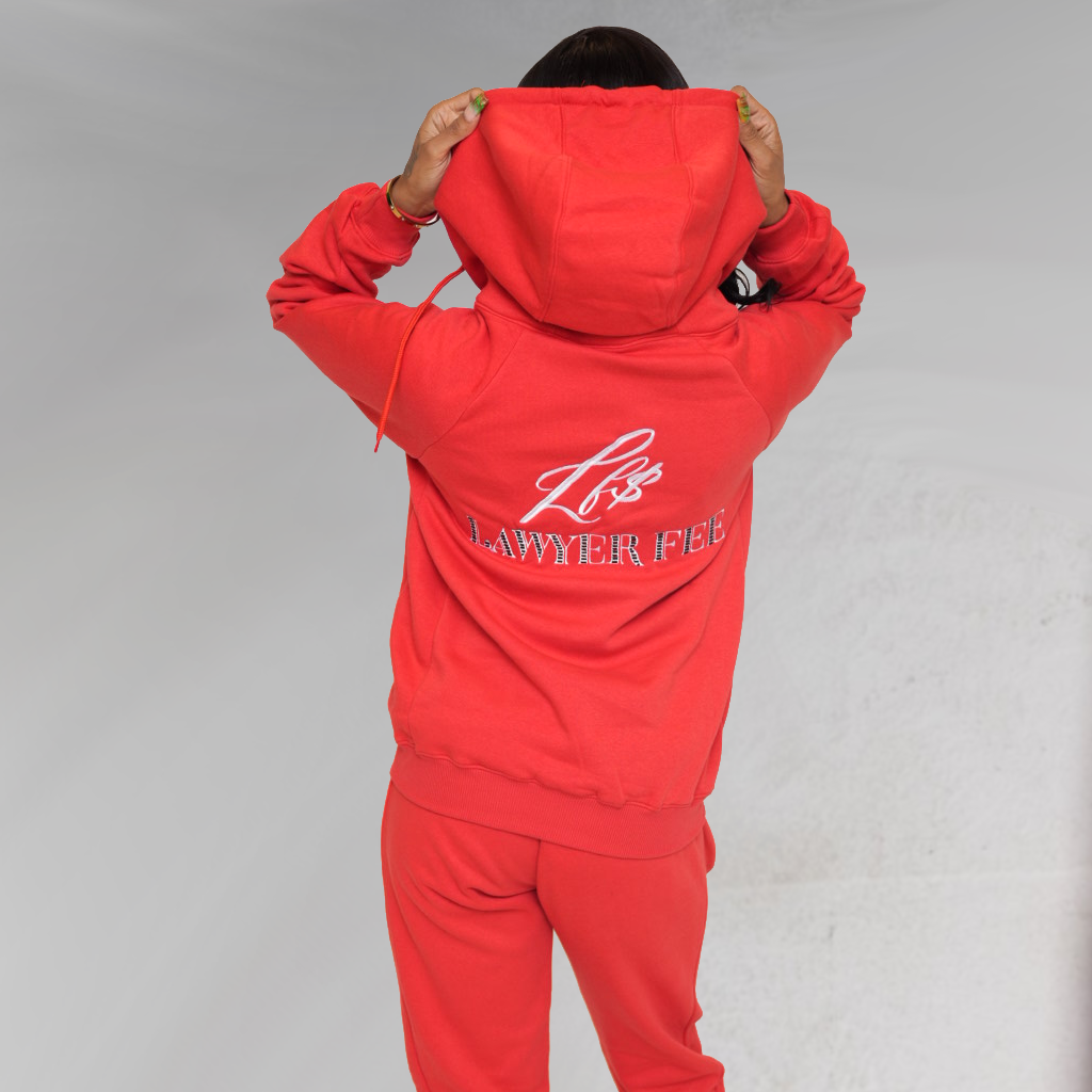 OG Lawyer Fee Red Zip-Up Hoodie