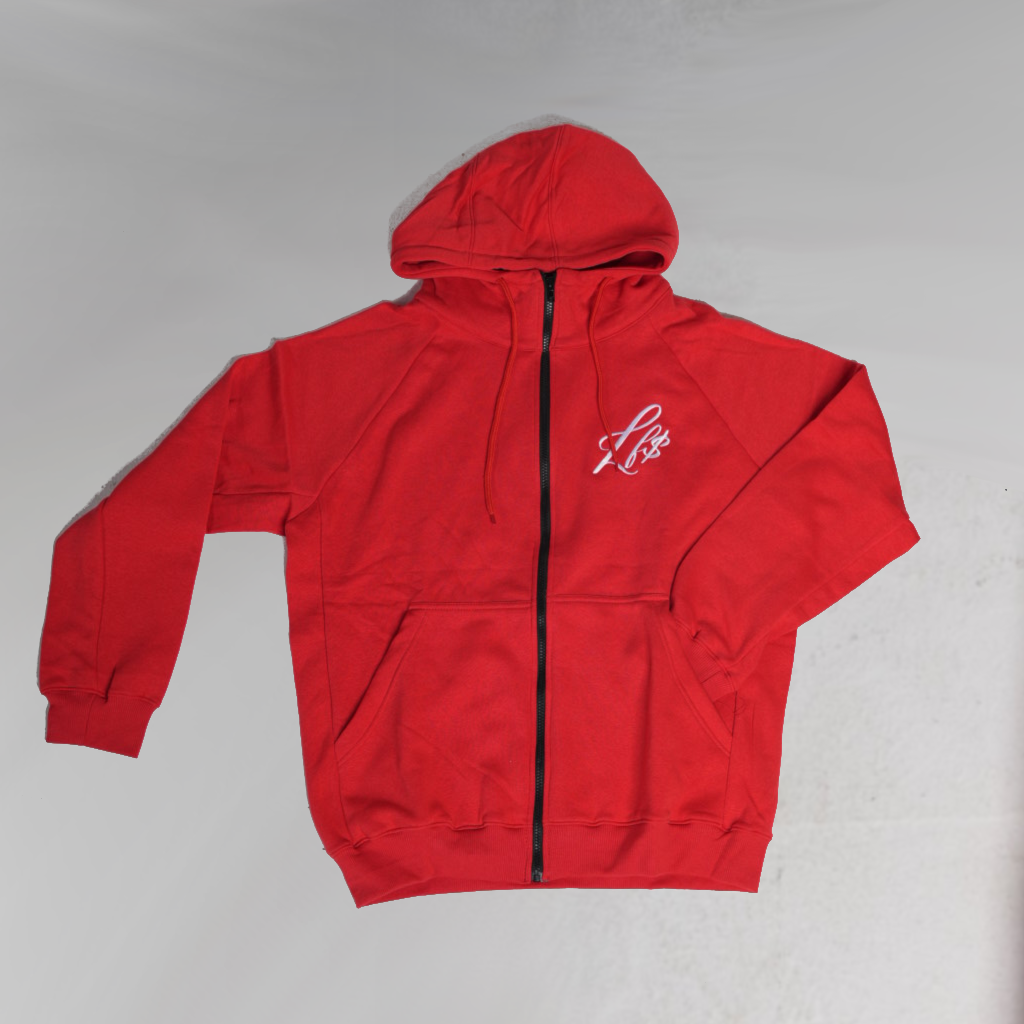 OG Lawyer Fee Red Zip-Up Hoodie